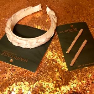 Braided head band and matching clips